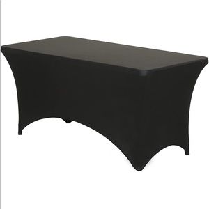 6 ft Rectangular Fitted Spandex  Cover Stretchable Tablecloth - Black